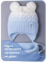 Шапка для девочки осенняя вязаная и снуд