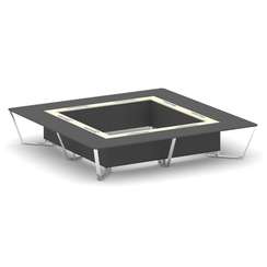 Steel Meet Стол переговорный квадратный MMK-PR.B.SP-20K2 Антрацит/Ваниль Глянец/Нержавеющая Сталь/Хр