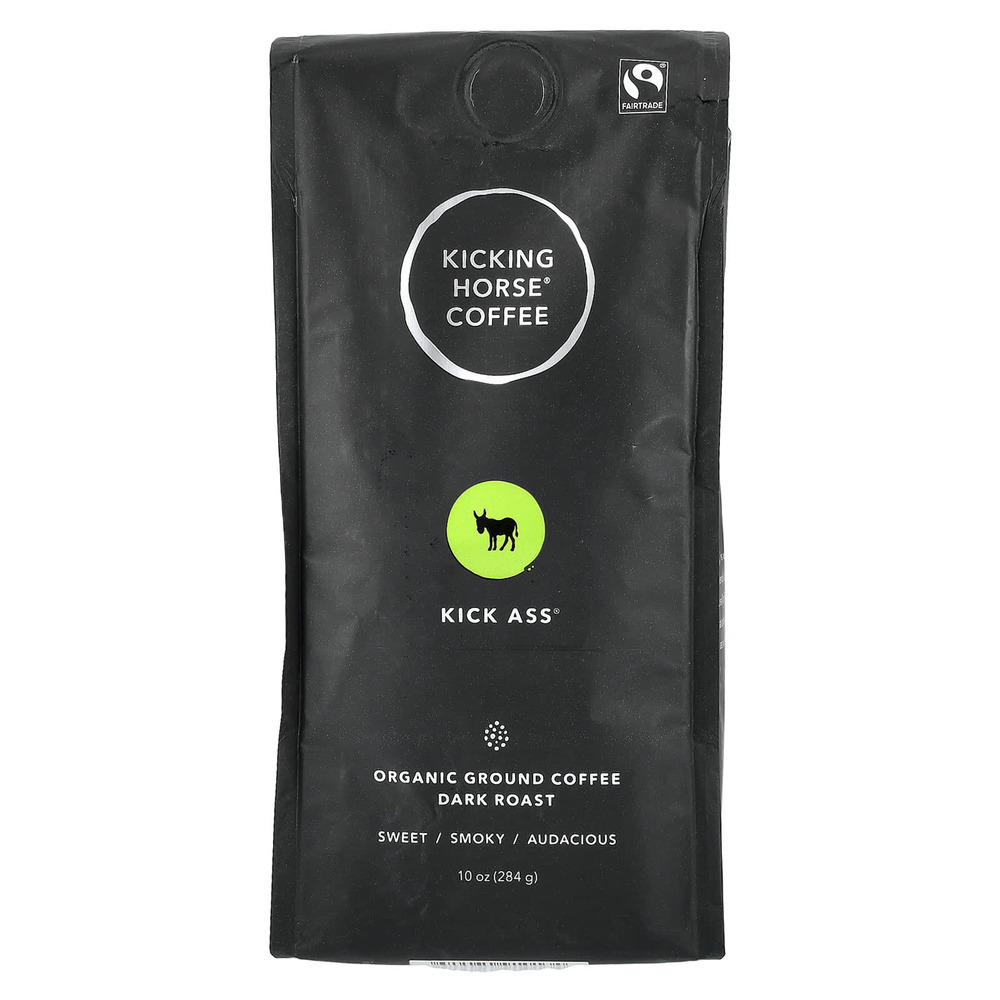 Kicking Horse, Kick Ass®, органический молотый кофе, темная обжарка, 284 г (10 унций)