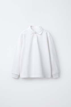 ZARA БАЗОВОЕ ПОЛО, БЕЛЫЙ
