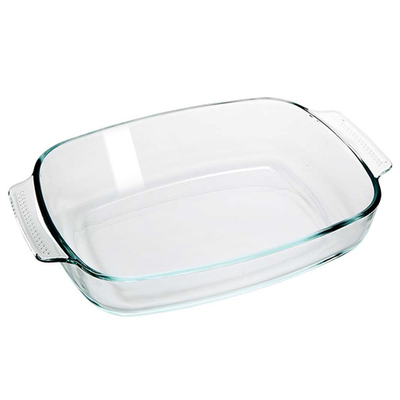 Форма для запекания прямоугольная изогнутая 3 л 339×225×61 мм из жаропрочного стекла РК-0013 "ЗАБАВА