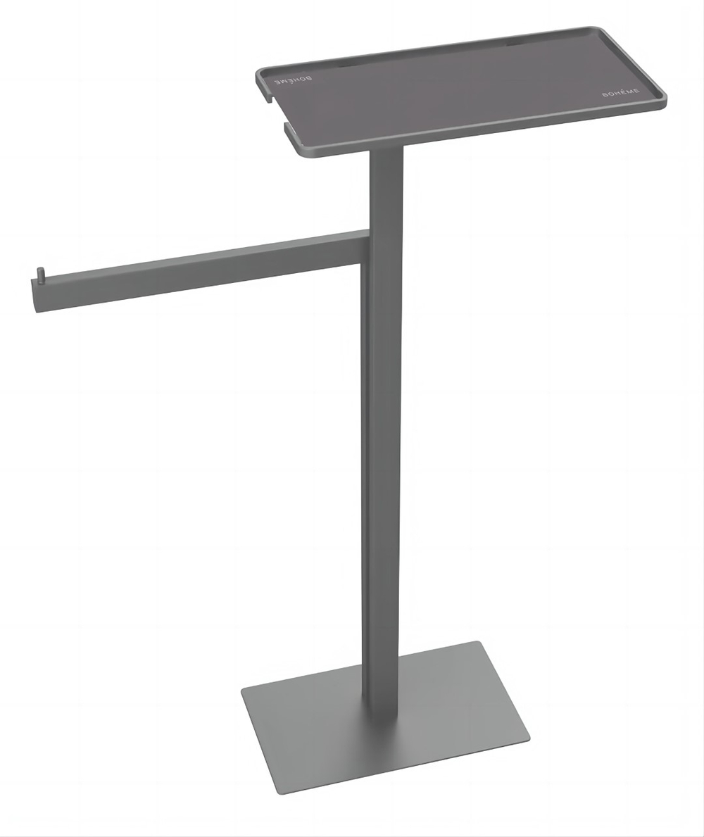 Boheme Стойка напольная с полкой и полотенцедержателем GUN METAL