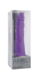 Фиолетовый вибратор-реалистик PURRFECT SILICONE CLASSIC 7.1INCH PURPLE - 18 см. (Цвет: фиолетовый)