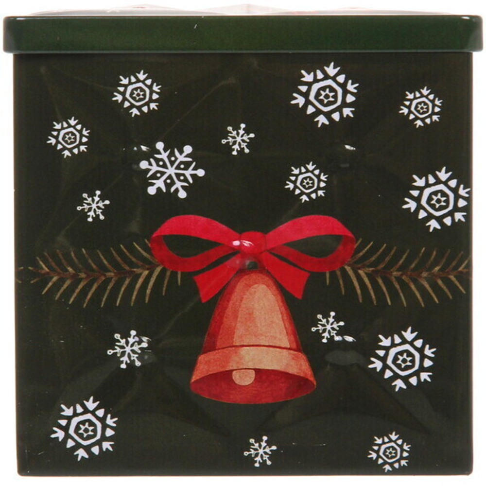 Банка жестяная 9*9*9см «Дед Мороз с подарком»