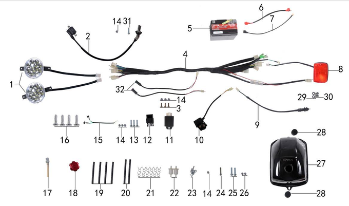 Запчасти к квадроциклу Motax Grizlik 200 LUX. Рис. 5