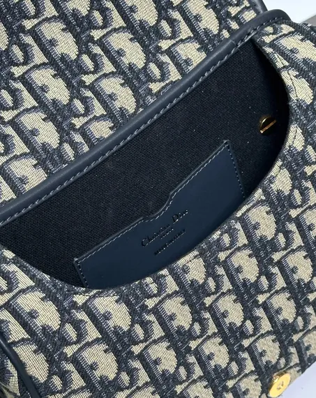 Сумка Dior Bobby синий жаккард Oblique