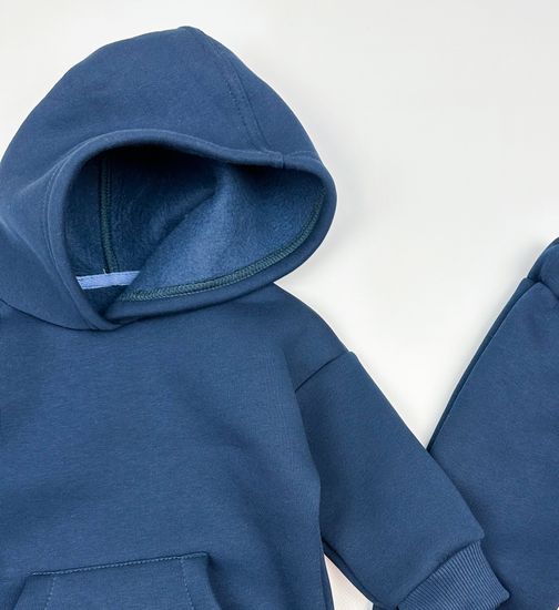 Комплект из футера с начесом, Индиго