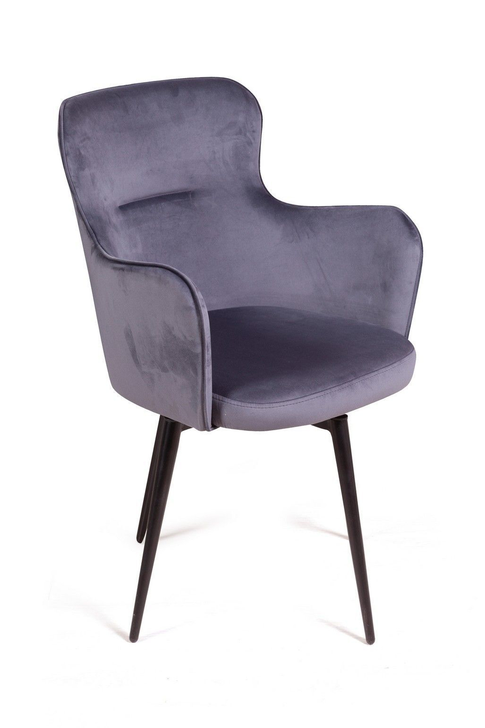 Стул c подлокотниками King, поворотный на 360 градусов, бархат серый 27