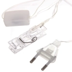 Гирлянда для дома 4,0 м 20 ламп LED с насадками ПРИЩЕПКА, прозрач.провод, IP-20, Теплый белый