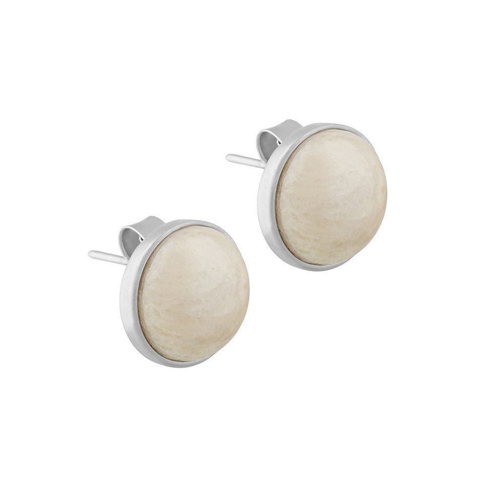 Серьги пусеты Possebon Pearl Amazonite Beige A1992.12 BR/S
