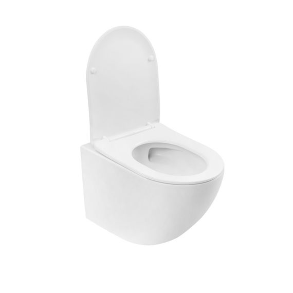 Унитаз ABBER Bequem AC1100TMW подвесной белый матовый, безободковый, смыв торнадо