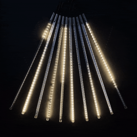 Гирлянда Тающие сосульки 10*0.5 м., 24V., 600 теплых белых LED ламп, коннектор, черный ПВХ, LTC (CCL600-10-1WW)