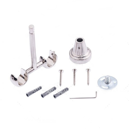 Кронштейн потолочный двойной d19/19 мм, цвет нержавеющая сталь