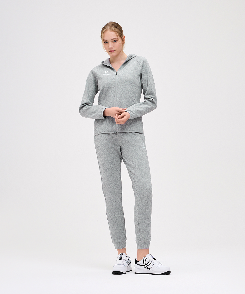 Худи на молнии женское ESSENTIAL Athlete Hooded FZ Jacket W, серый