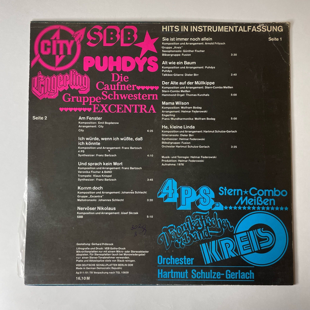 Винтажная виниловая пластинка LP Сборник Диско Disco Sound (ГДР 1978) (Puhdys, Stern-Combo Meisen, SBB, City)