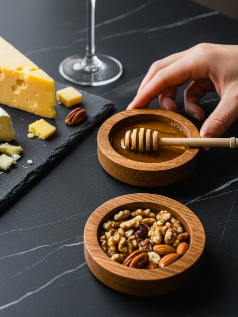 Соусники деревянные круглые (2 шт.)