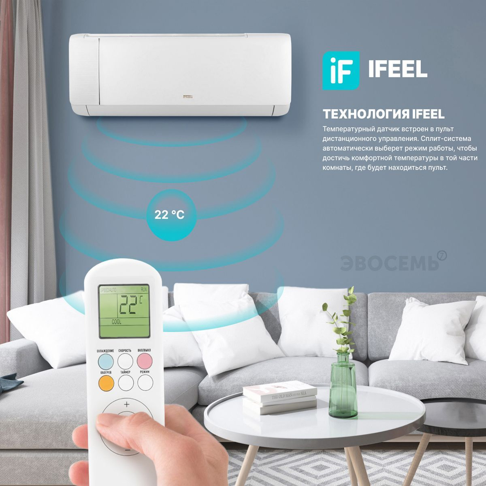 Сплит-система CENTEK CT-65K24 WiFi, инверторная, для помещения до 75 кв.м.
