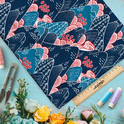 Ткань оксфорд 210 контрастные горы в негативе