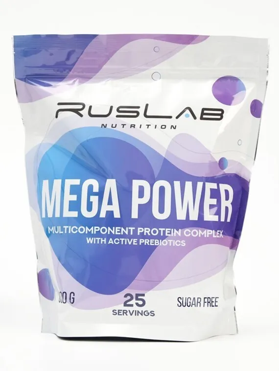 Протеин RusLabNutrition Mega Power Ванильное мороженое, спортивное питание, 800 г