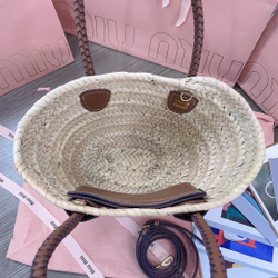 Miu Miu Woven Fabric Tote Bag