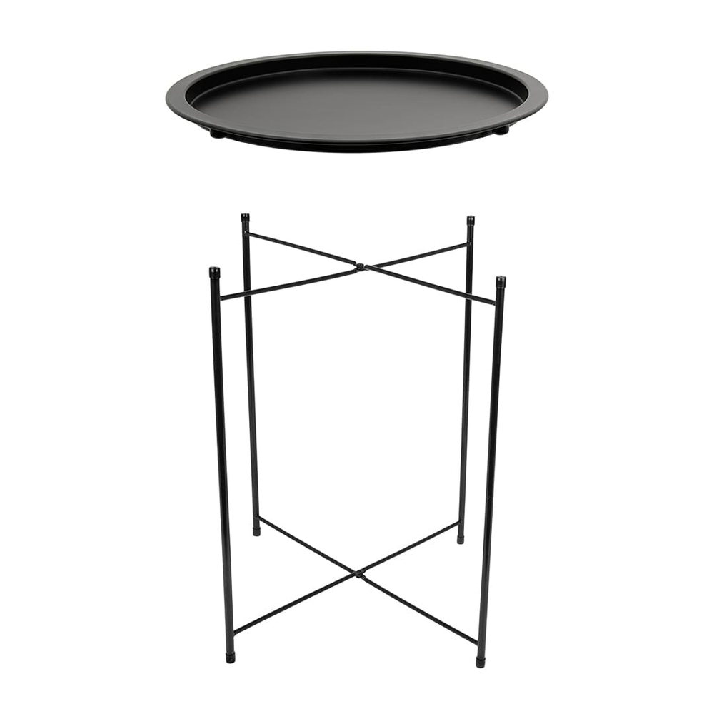Столик складной металлический, Д470 Ш470 В505, черный