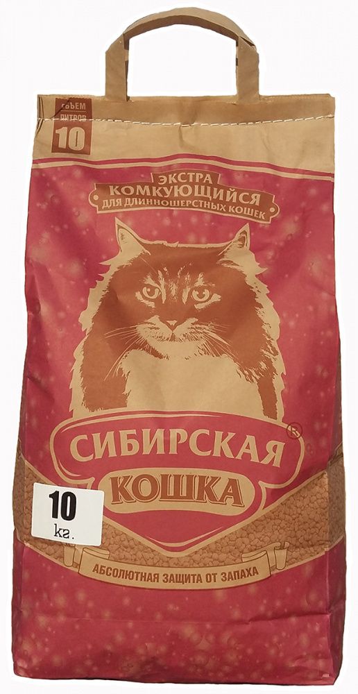 Сибирская кошка Наполнитель ЭКСТРА д/длинношерс комкующийся (10 кг)