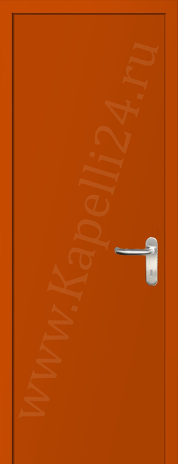 Дверь влагостойкая пластиковая KAPELLI multicolor ДГ RAL 2009 Транспортный оранжевый + коробка