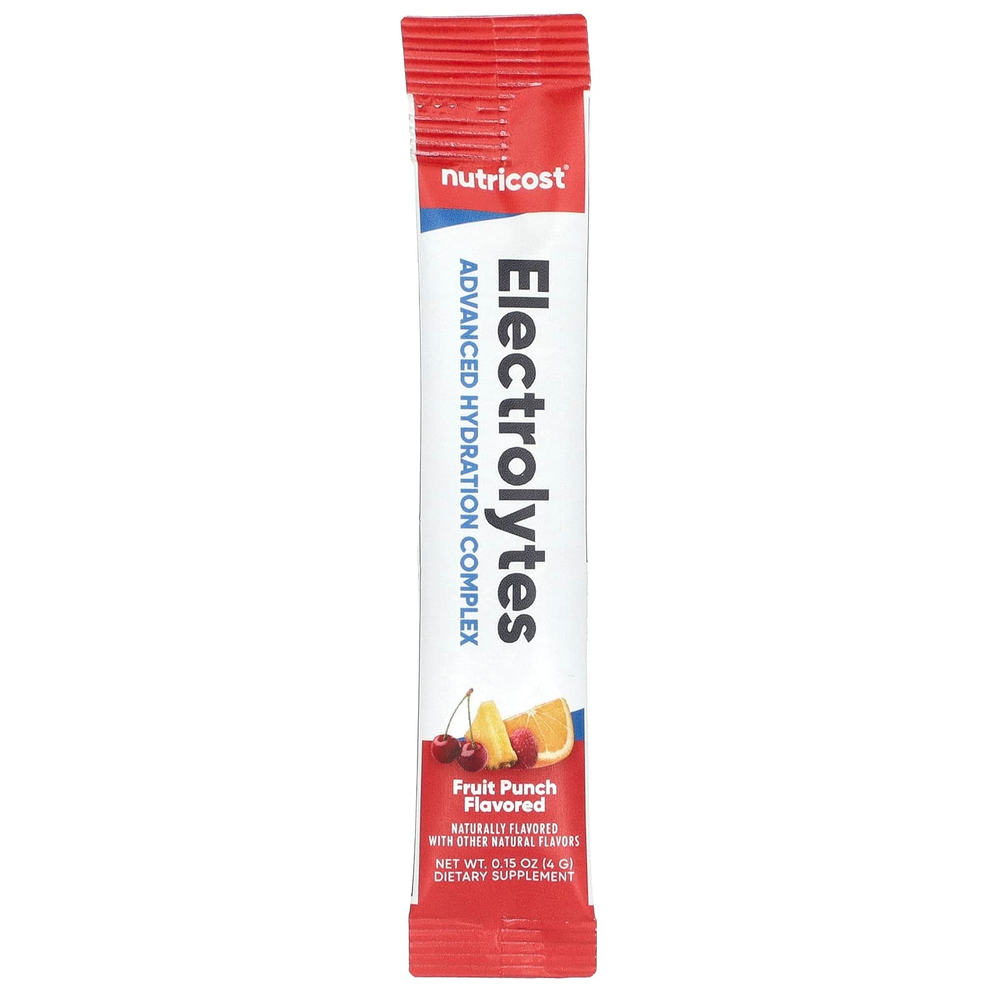 Nutricost, Электролиты, улучшенный комплекс для увлажнения, фруктовый пунш, 40 пакетиков по 4 г (0,14 унции)