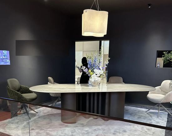 Стол ВЕНТО (VENTO) 280 ТОПАЗ TL-617, испанская керамика/ Коричневый графит каркас