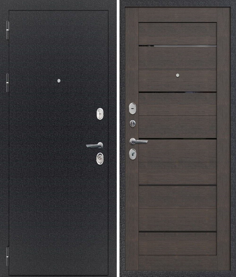 Входная дверь FlyDoors АРКАН МОККО Букле чёрный - Ларче шоколад