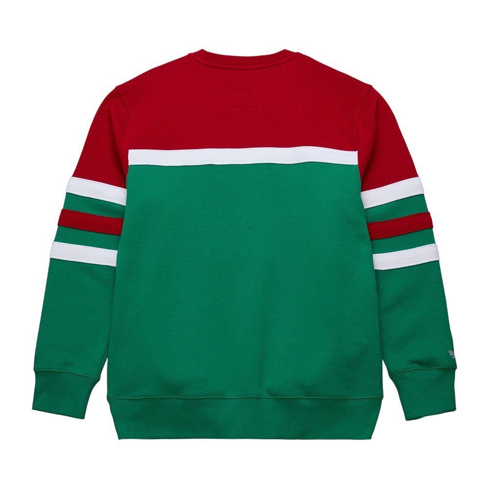Баскетбольная толстовка Mitchell&Ness NBA Vintage Logo Head Coach Fleece Pullover Milwaukee Bucks Red-Green Баскетбольная толстовка Mitchell&Ness NBA Vintage Logo Head Coach Fleece Pullover Milwaukee Bucks Red-Green