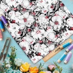 Ткань премиум флис призрачные цветочные орнаменты