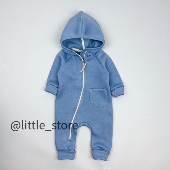 Комбинезон "Simple" из футера с начесом, Серо-голубой