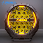 Светодиодная фара Aurora Комбинированный белый свет с ДХО белый и янтарный свет 7"(≈18 см)