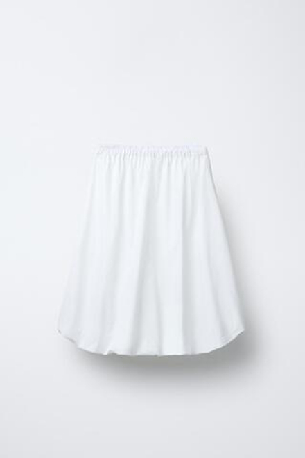 ZARA ЮБКА МИДИ С КРУЖЕВОМ, БЕЛЫЙ