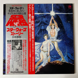 Винтажная виниловая пластинка LP The Story Of Star Wars The London Symphony Orchestra (Japan 1978) (Obi) (Персказ Фильмов На Японском Языке)
