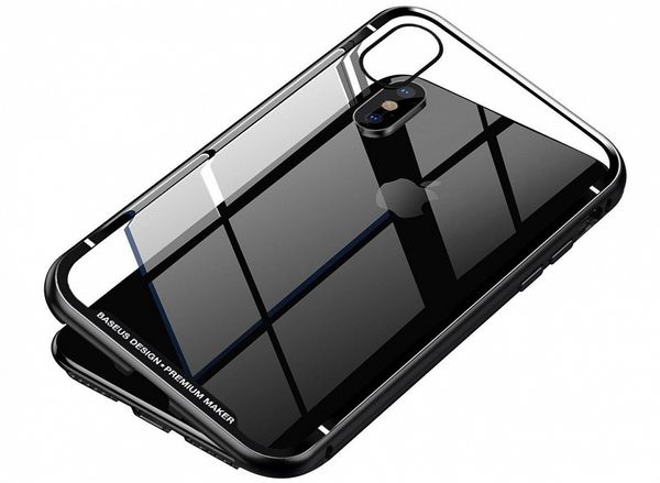 Чехол закаленное стекло с магнитной рамкой Baseus Magnetite Hardware (WIAPIPH61-CS01) для iPhone XR (6.1") Черный