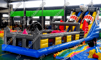 Коммерческий надувной батут "Робот" 16*4*5 м