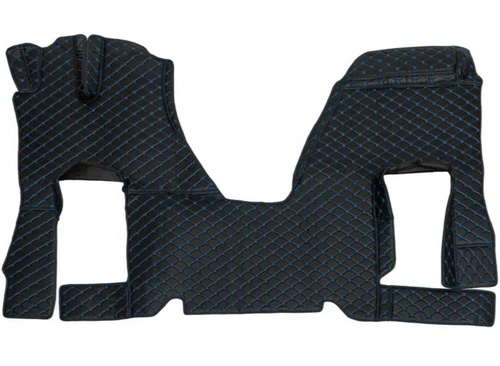 Ковры 3D SHACMAN X6000 (экокожа, черный, синяя строчка)