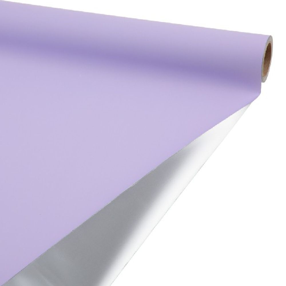 Пленка матовая 2-х сторонняя 57смx10м 63mic (Сиреневый/серебро)