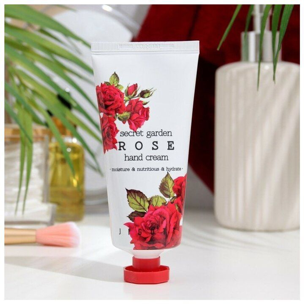 JIGOTT Крем для рук с розовой водой  100мл SECRET GARDEN ROSE HAND CREAM