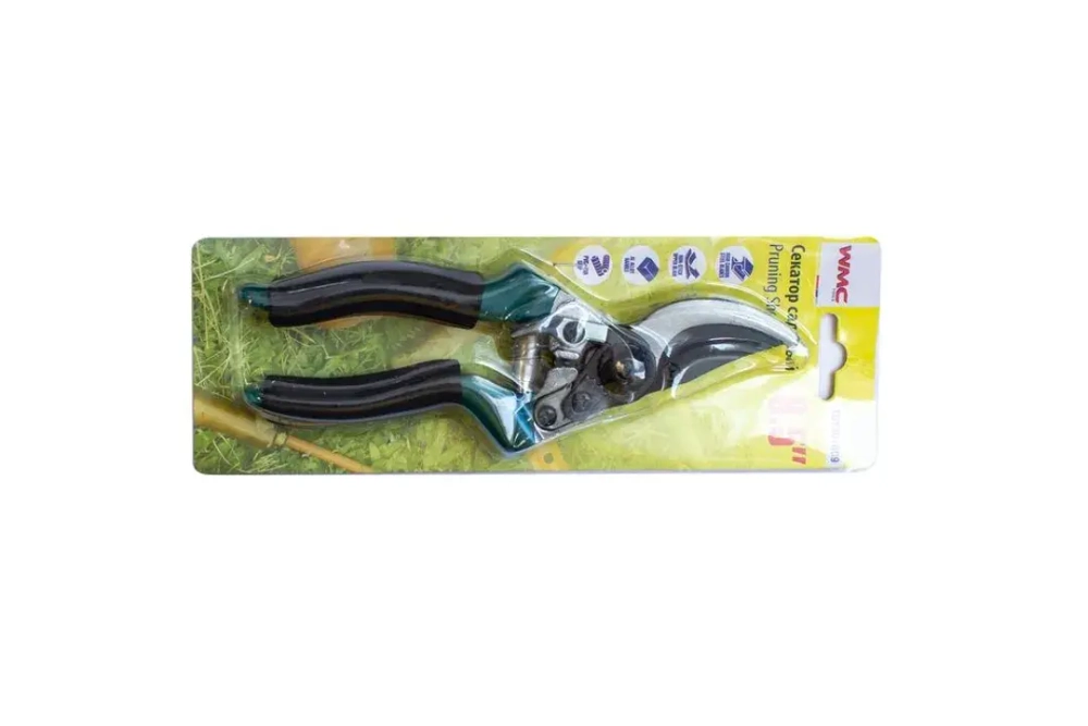 Секатор садовый с боковой фиксацией (L-220мм),в блистере WMC TOOLS WMC-TG1301009