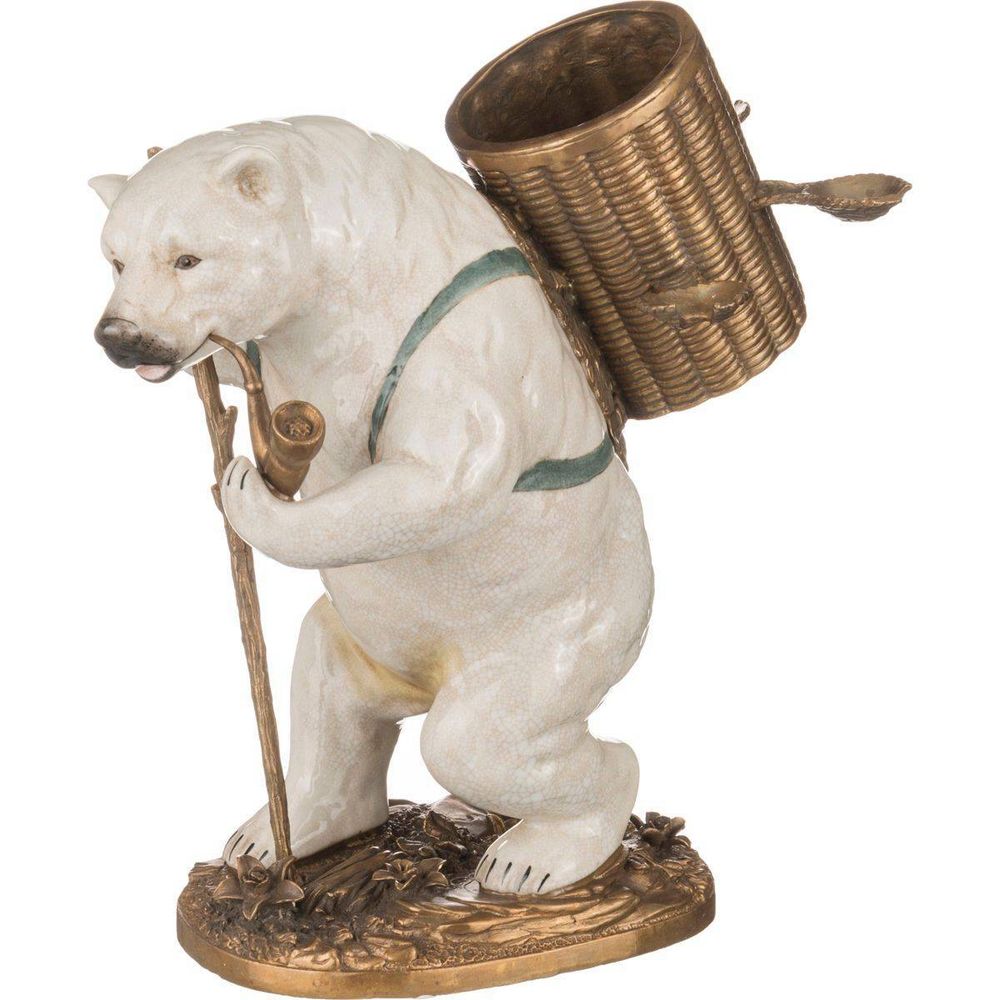 ИЗДЕЛИЕ ДЕКОРАТИВНОЕ "МЕДВЕДЬ С ТРУБКОЙ" 49*18 СМ ВЫСОТА=25 СМ (КОР=2ШТ.)