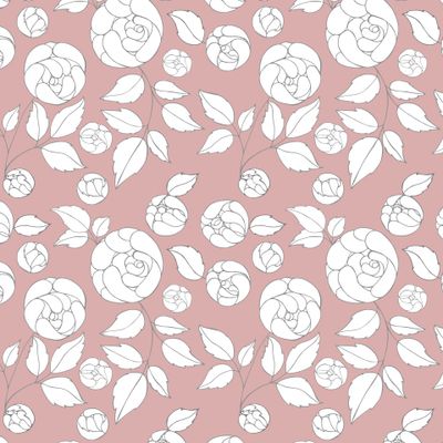 Стилизованные пионы. Ботанические элементы цветов и листьев.