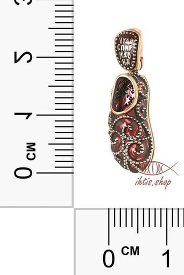 Тапочек Спиридона. Ажурный. Позолота. Красная витражная эмаль._3