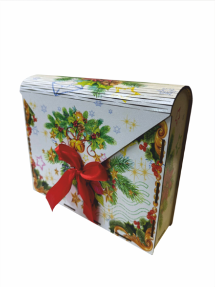 Деревянная Новогодняя упаковка,Конверт белый