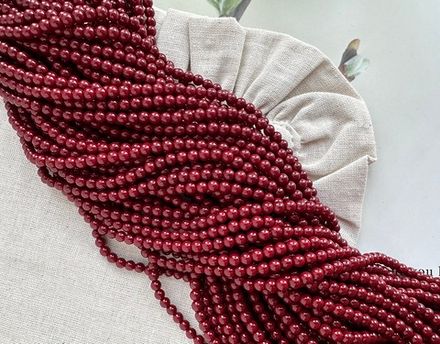 "Жемчуг круглый" 4мм, "Майорка. Имитация" (винный цвет)