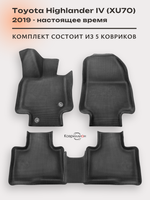 Автомобильные коврики ЭВА с бортами для Toyota Highlander IV (XU70) 19-26г.