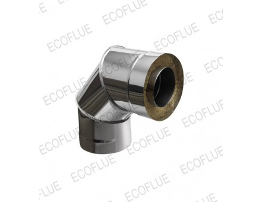 Колено-сэндвич 90°, 200/300 мм нерж. (AISI 409-1 мм./430-0,5 мм.), ECOFLUE