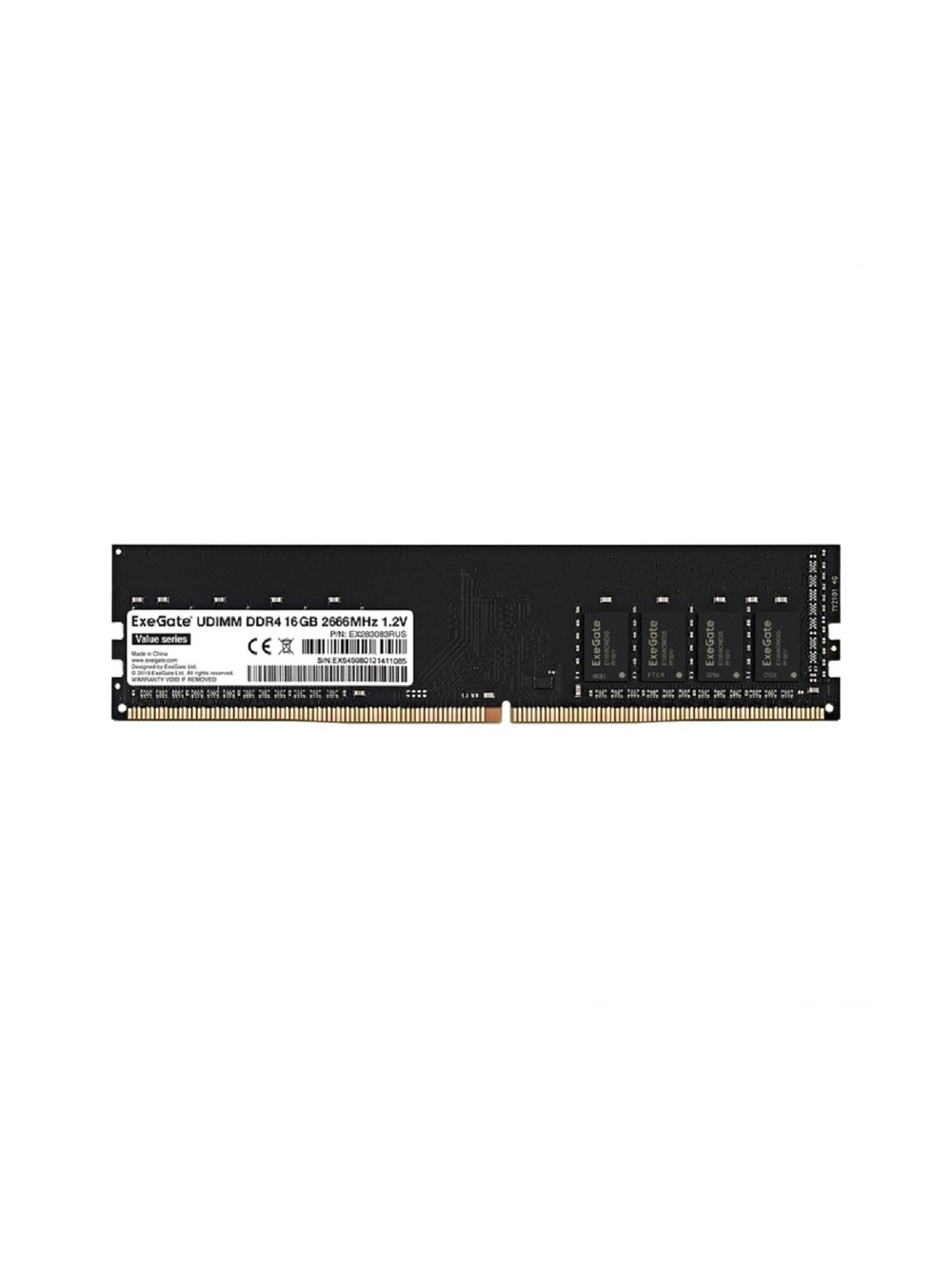 Exegate EX283083RUS Модуль памяти ExeGate Value DIMM DDR4 16GB  2666MHz